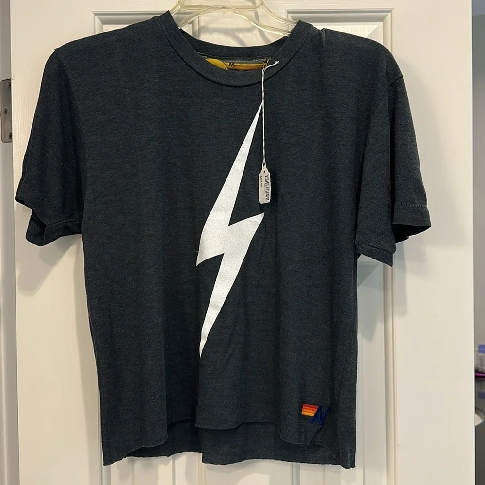 Aviator Nation Bolt Boyfriend Tee Charcoal - Picture 2 of 5